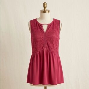 Torrid Magenta Lace-Bodice Babydoll Top